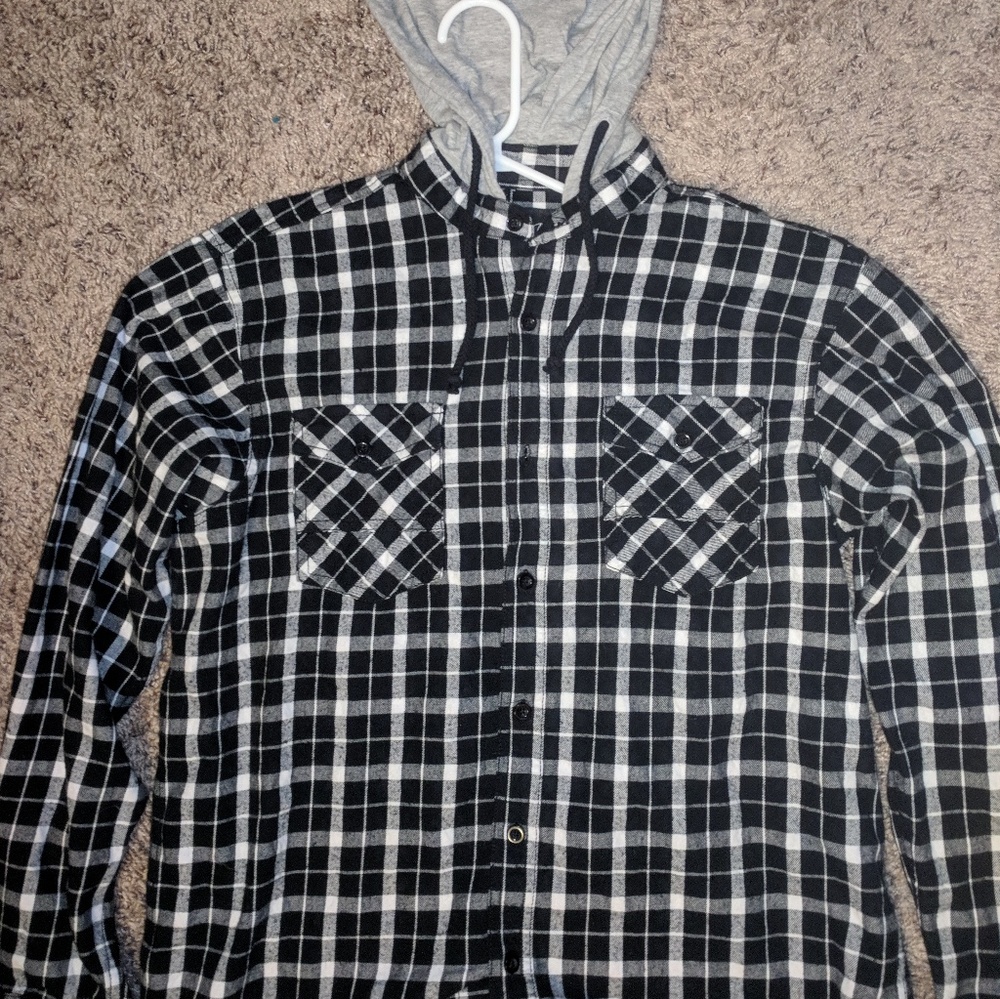 Hooded Button-Up Flannel